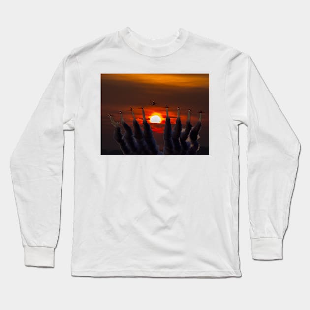 Red Arrows Sunset Long Sleeve T-Shirt by captureasecond